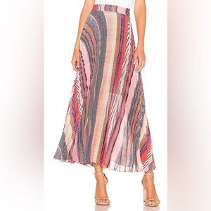 Brigitte Herskind Nessa Multicolor Striped Midi Skirt